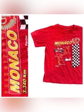 Red Monaco Grand Prix Graphic T-Shirt Kids 10/11 European